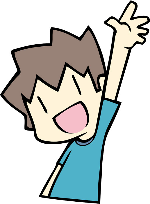 フリーイラスト手を挙げるおじいさんパブリックドメインQ：著作権フリー画像素材集