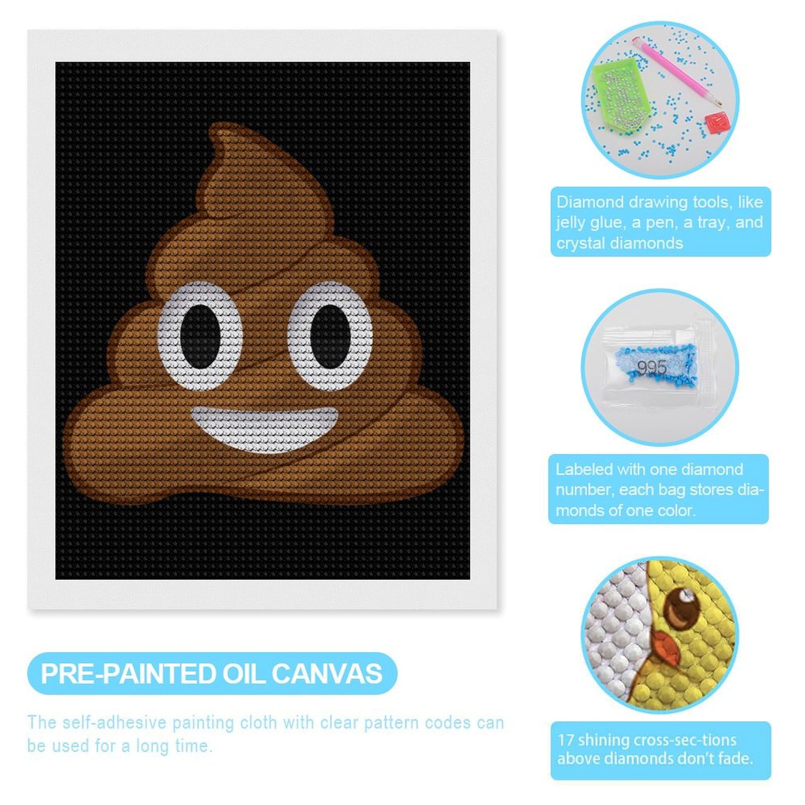 Amazon顔文字 面白い うんこ うんち ばば ダイヤモンドアートダイヤモンドペインティング全面貼ビーズの芸術DIY 手芸 刺しゅうキット人気芸術品 装飾 誕生日 プレゼント 16