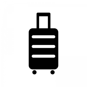 スーツケースのシルエット02無料のAi・PNG白黒シルエットイラスト