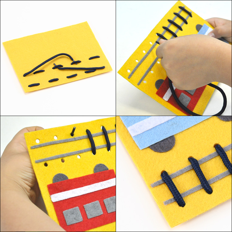 はらぺこあおむし、ひも通しバージョンです