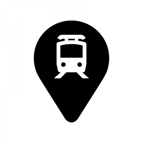 駅無料のAi・PNG白黒シルエットイラスト