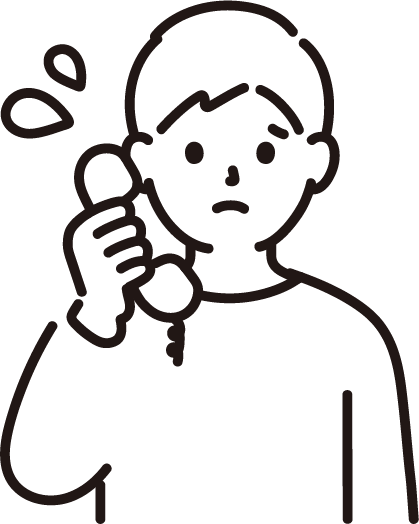 電話をする男性 左向き のイラストエコのモト