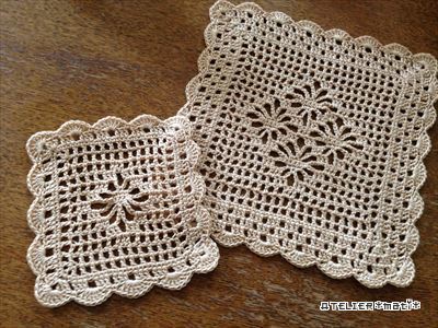 ATELIER *mati*@atelier_matiさんの「レース編み風コースター」を編みました。糸へん便り