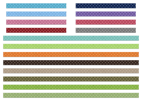 可愛いイラスト無料罫線・ライン 丸の波ボーダー 青色イラストダウンロード