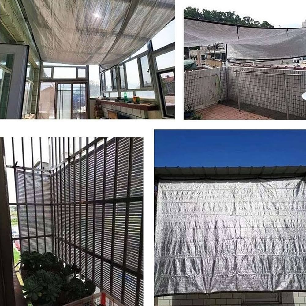 Amazon.co.jp: ランプシェードネット ランプシェード アルミホイル素材 日焼け防止 クリアランス 強化バックル 日焼け防止サンシェードネット 屋外 植物や花 ペット 犬 小屋 4x9m 13x30フィート : ホーム＆キッチン