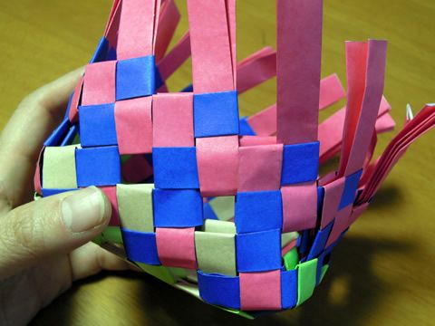 折り紙 A4コピー用紙で作る「かご」 バスケット Origami basket from A4 paper2 音声解説ありばぁばの折り紙