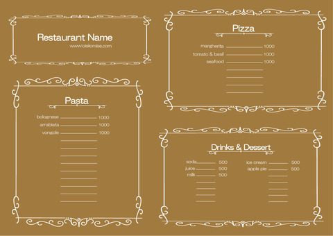 レストランメニュー表イラスト無料イラスト・フリー素材なら「イラストAC」
