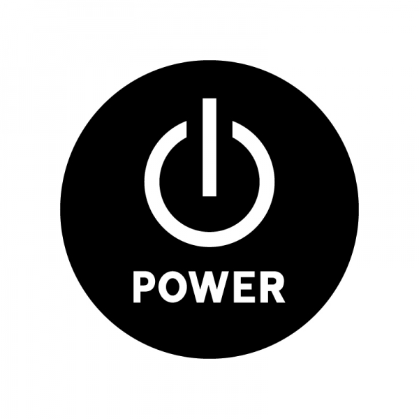 電源マークのシルエット無料のAi・PNG白黒シルエットイラスト