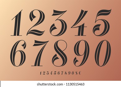 数字の文字かわいいアイコン セット ベクトル フォント面白い学校デザイン楽しい 1 つのアルファベット文字タイポグラフィー 3 教育数字文字かわいい黒い輪郭イラストPremiumベクトル素材