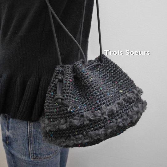 リフ編みで作る可愛い巾着バッグの作り方